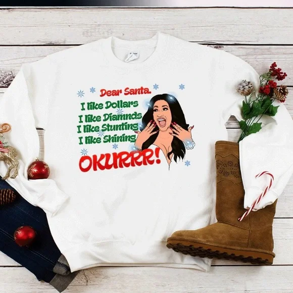 Cardi B all I want for Christmas is Shmoney unisex sweatshirt